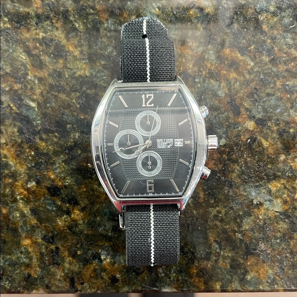 William Rast Black and Silver Chronograph Watch